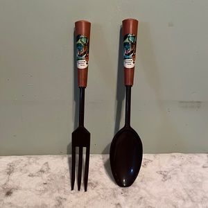 😄Vintage salad spoon and fork
